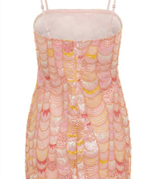 Robe de Soirée Courte/Mini Sans Manches à Bretelles Spaghetti Sirène