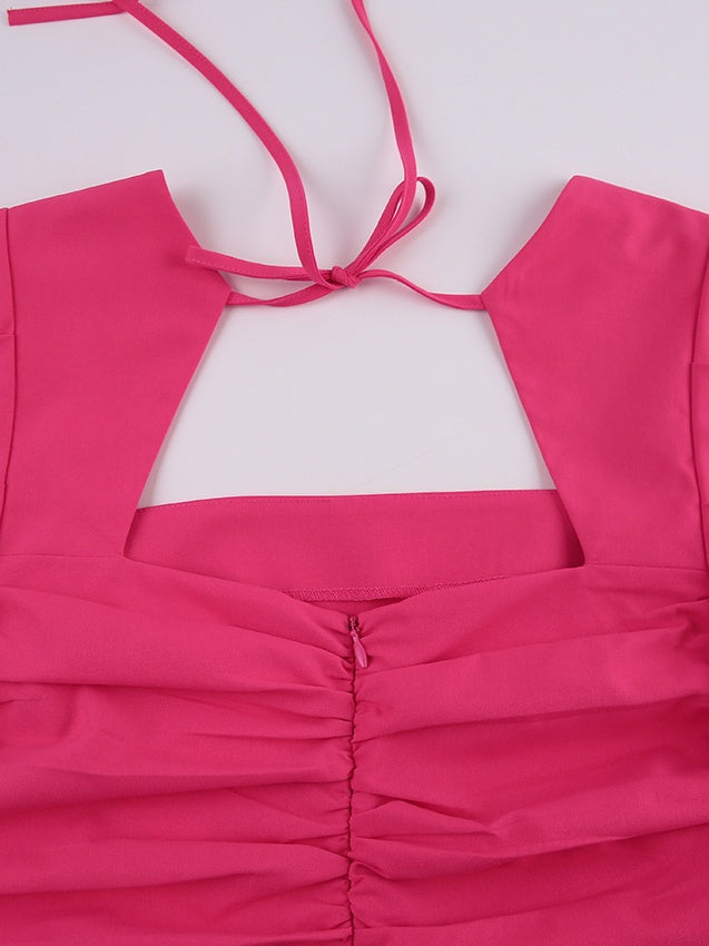 Robe de Soirée Courte/Mini à Manches Longues et Col Carré, Coupe Trapèze/Princesse, pour Cocktail, Bal, Soirée