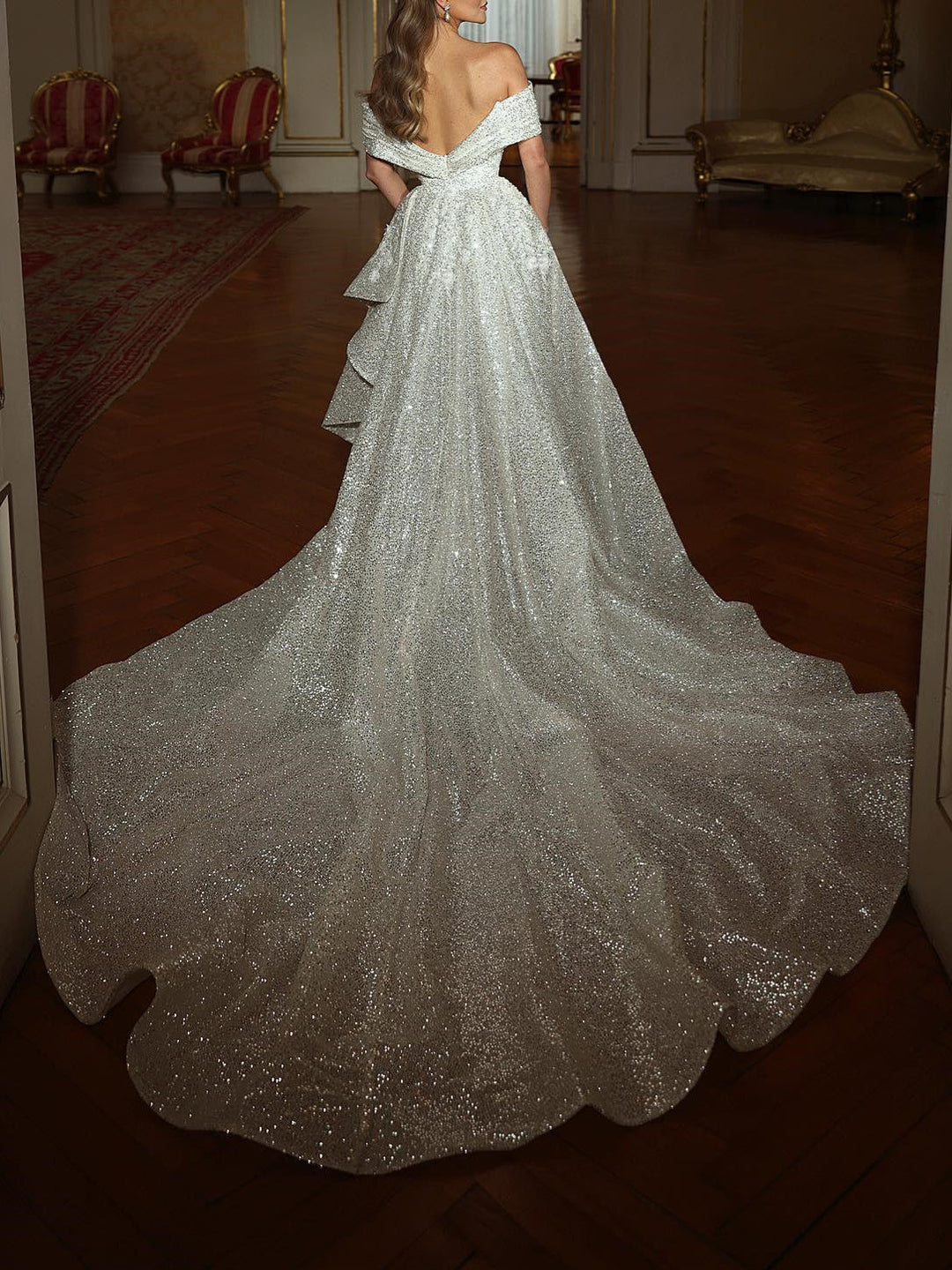 Robe de Bal Fourreau/Colonne à Épaules Dénudées et Longueur Au Sol