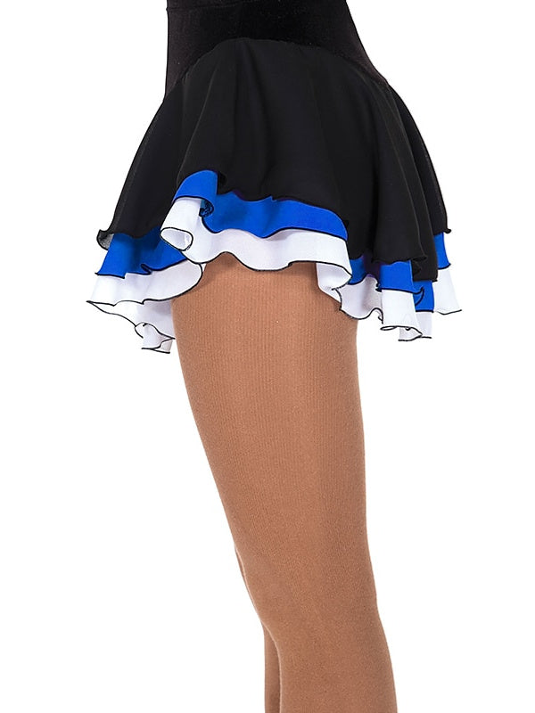 Robe de Patinage Artistique pour Femmes et Filles, Vêtements de Danse Sur Glace, Jupe de Patinage Sur Glace en Patchwork Élasthanne à Haute Élasticité