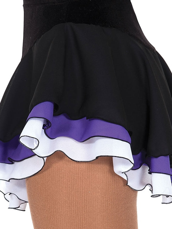 Robe de Patinage Artistique pour Femmes et Filles, Vêtements de Danse Sur Glace, Jupe de Patinage Sur Glace en Patchwork Élasthanne à Haute Élasticité