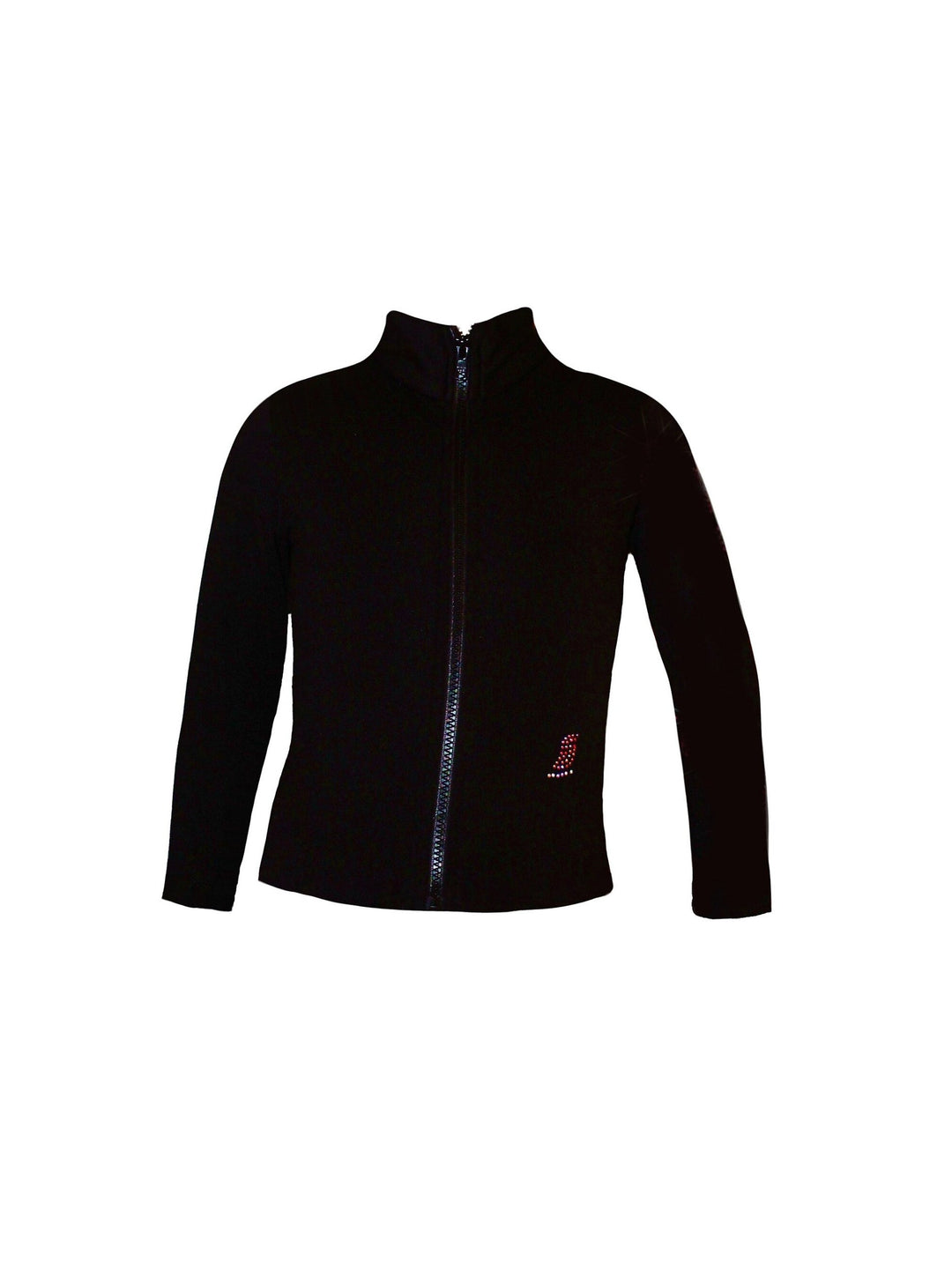 Veste de Patinage Artistique à Manches Longues pour Femmes et Filles, Vêtements de Danse Extensibles avec Cristaux/Strass