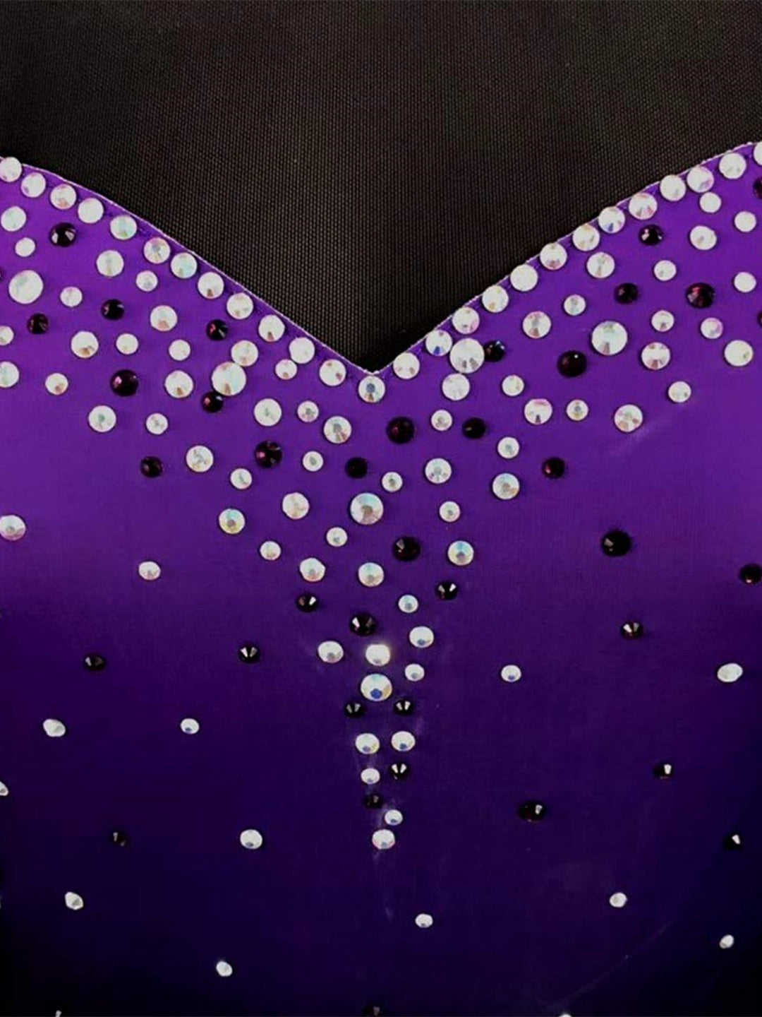 Robe de Patinage Artistique à Manches Longues pour Femmes et Filles, Robe de Patinage Sur Glace avec Cristaux/Strass