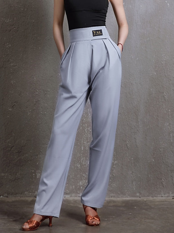 Pantalon de Danse Latine pour Femme, Couleur Médiocre, Tenue Quotidienne, Élasthanne