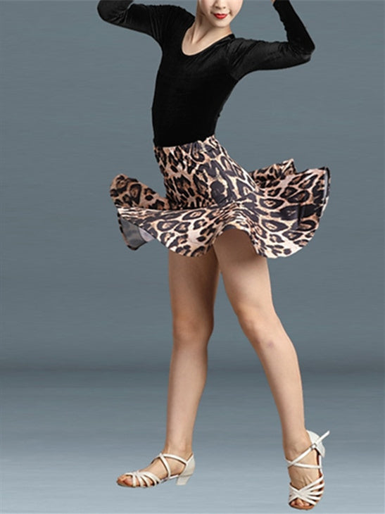 Jupes de Danse pour Enfants en Polyester Velours Plissé Motif/Imprimé Manches Longues pour Filles