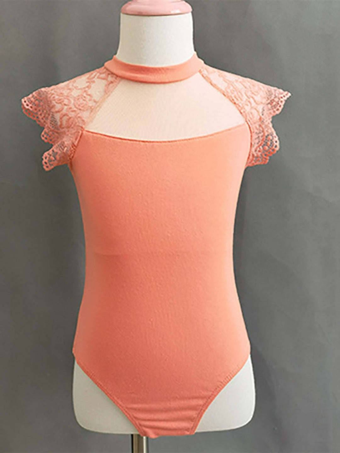 Vêtements de Danse pour Enfants Ballet Dentelle Épissure Manches Courtes Performance pour Filles Spandex