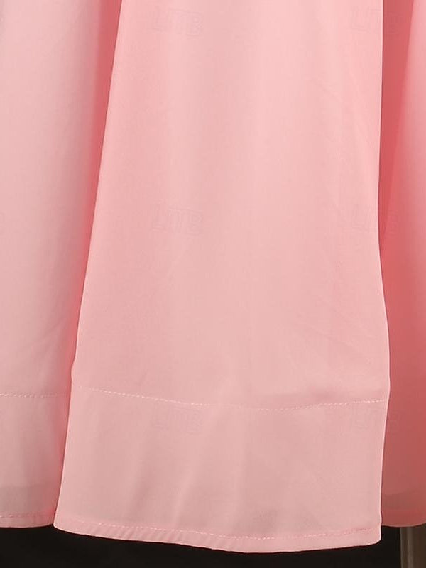 Robe de Danse de Salon pour Femmes, Couleur Unie, Manches Longues, Haute en Mousseline de Soie, Chinlon, Tulle