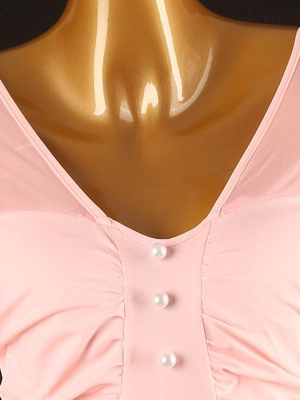 Robe de Danse de Salon pour Femmes, Couleur Unie, Manches Longues, Haute en Mousseline de Soie, Chinlon, Tulle