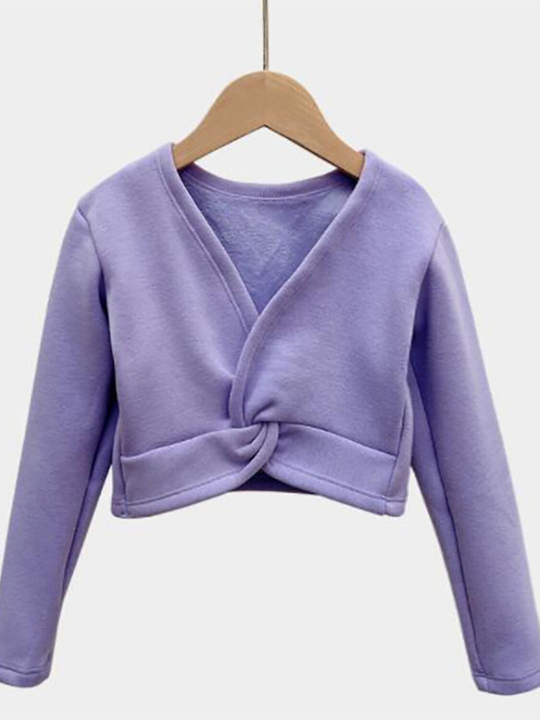 Robe de Danse pour Enfants, Couleur Unie, Manches Longues, Col en V, Mélange de Coton, pour Filles