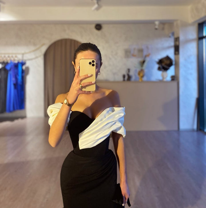 Robe de Soirée Longue de Forme Trapèze/Princesse Sans Manches, Longueur Au Sol, Sans Bretelles, avec Fente Sur le Côté