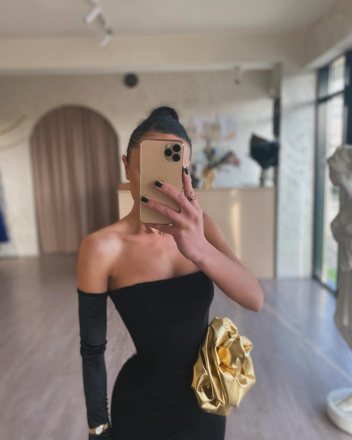 Robe de Soirée Longue Sans Manches, Fourreau/Colonne, Sans Bretelles, Longueur Au Sol, avec Ceinture