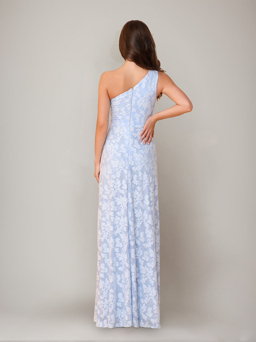 Gaine/Colonne Une Épaule Sans Manches La Longueur du Sol Robes de Demoiselle d'Honneur avec Côté Divisé & Ceinture