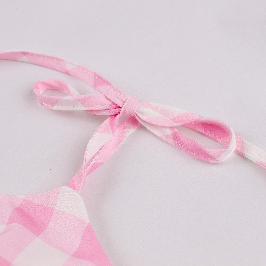 Robe de Costume D'Halloween à Bretelles Spaghetti Sans Manches, Coupe A-Line/Princess, Longueur Genou, avec Nœud Papillon