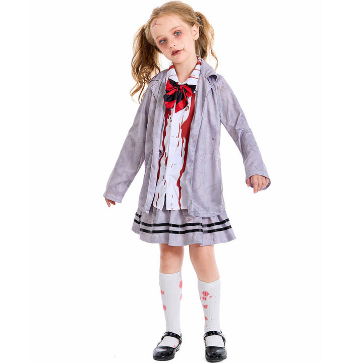 Costumes de Performance D'Halloween pour Zombies, Personnalité de L'Académie de Zombies Jk, Étudiant Gris, Vampire Cos