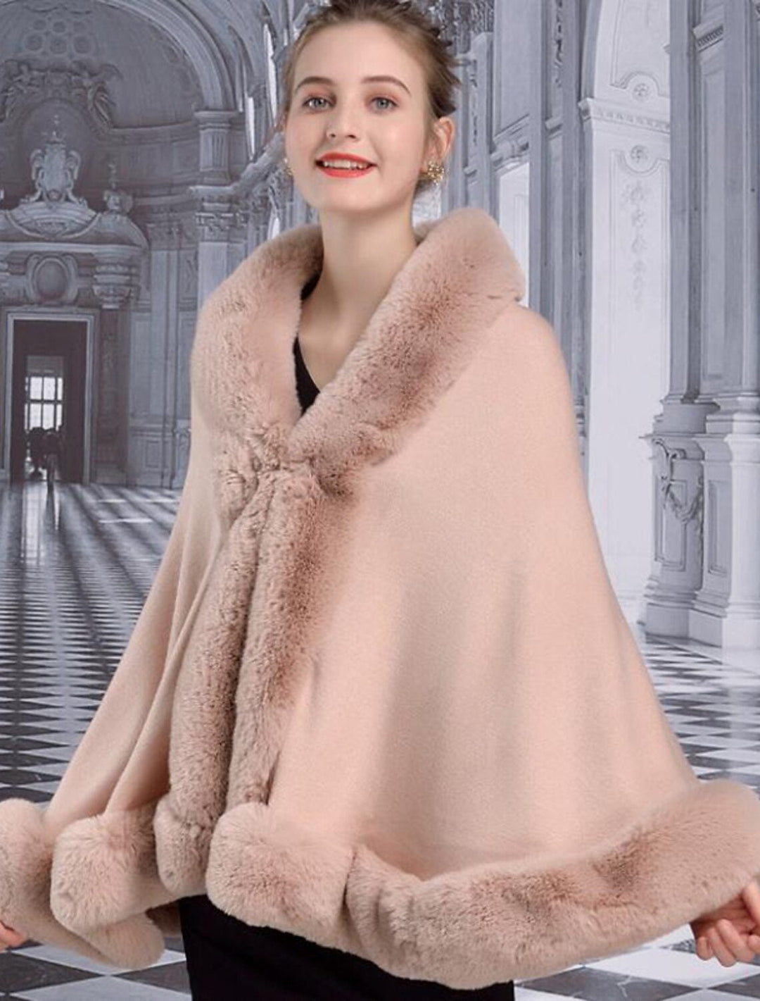 Châles/Enveloppes de Mariée à Manches Longues pour Femmes avec Couleur Unie et Joint Fendu