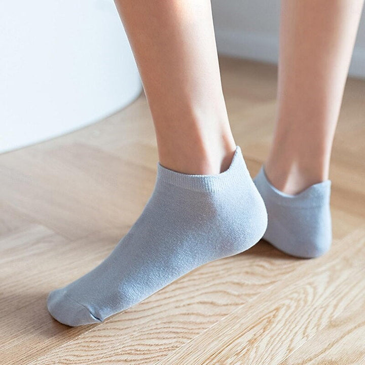 Lot de 10 Paires de Chaussettes Basses en Coton pour Femme, Idéales pour le Travail, les Vacances, le Quotidien, le Sport, le Style Rétro et Décontracté
