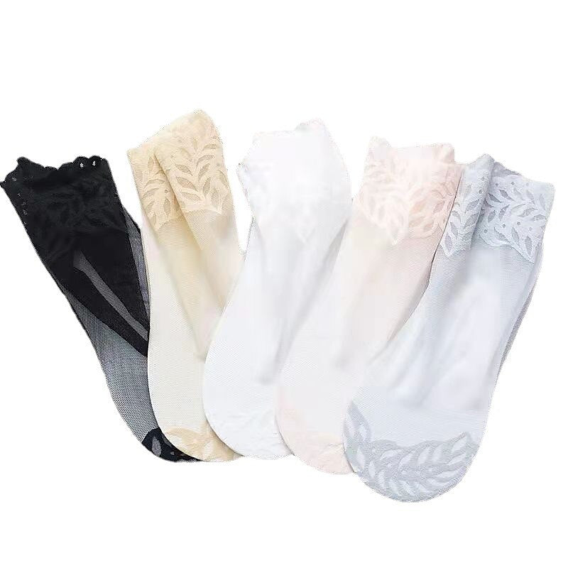 Lot de 5 Chaussettes à Orteils en Nylon et Élasthanne pour Femme