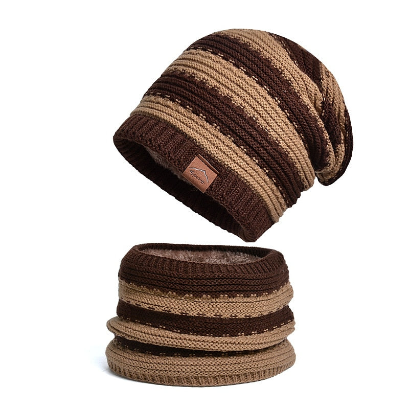 Ensemble de 2 Bonnets Tricotés, Écharpe et Chapeau pour le Cyclisme et le Ski en Plein Air, Coupe-Vent, pour Femme