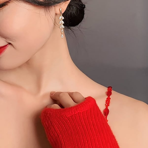 Boucles D'Oreilles Pendantes Classiques en Strass