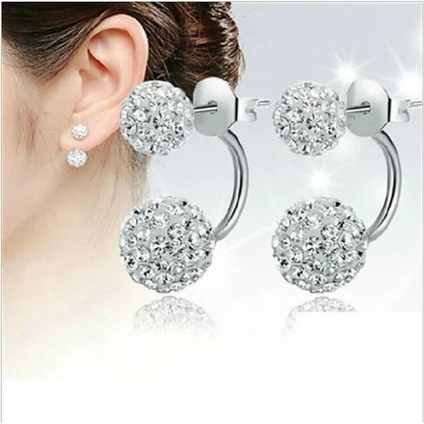 Boucles D'Oreilles à Tige Classiques en Strass à Coupe Ronde