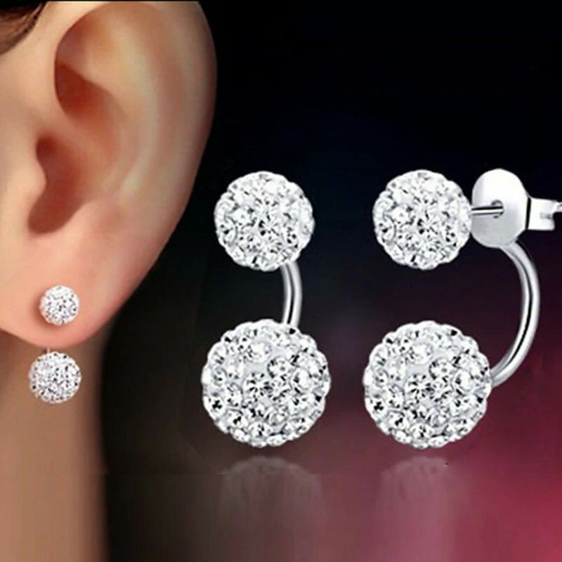 Boucles D'Oreilles à Tige Classiques en Strass à Coupe Ronde