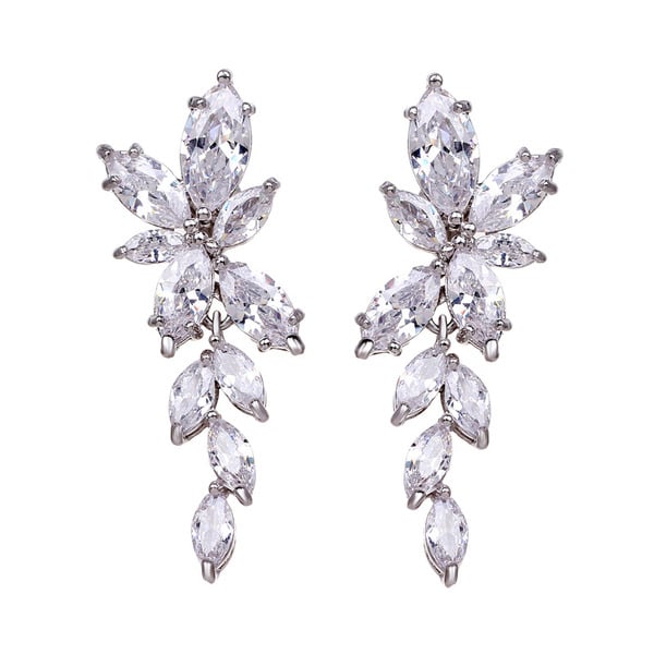 Boucles D'Oreilles Pendantes Élégantes en Zircon Marquise