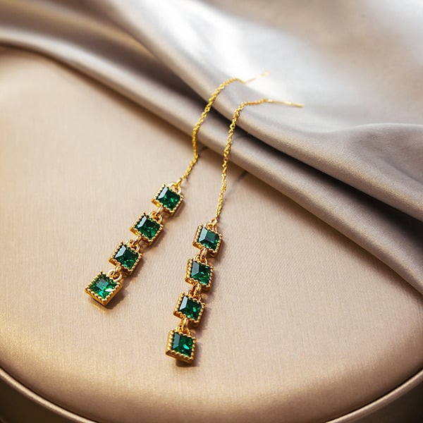 Boucles D'Oreilles Pendantes Élégantes en Strass