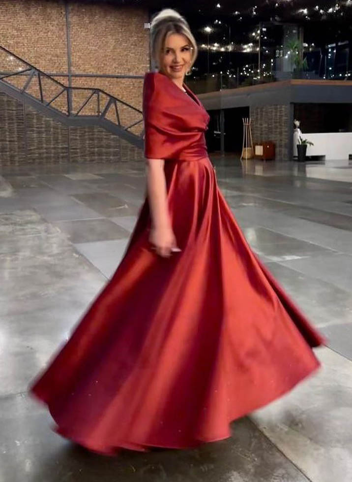 Robes de Mère de la Mariée Coupe A-Line/Princess à Col en V