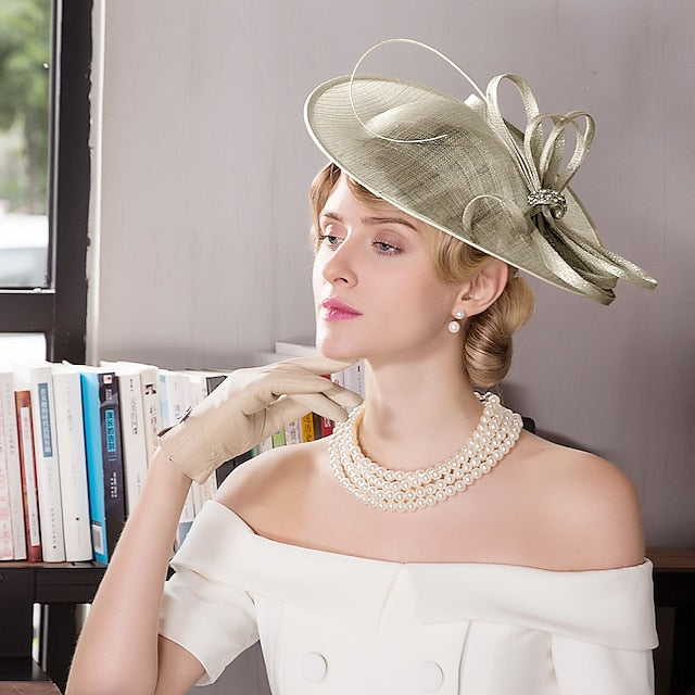 Fascinators Flax Tea Party avec Coiffe en Plumes et Strass