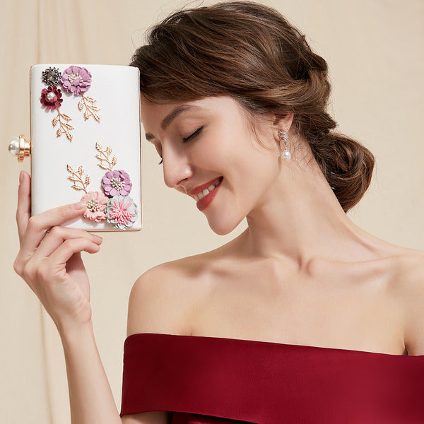 Pochettes Uniques en Imitation de Fleurs et de Perles