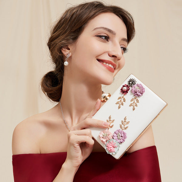Pochettes Uniques en Imitation de Fleurs et de Perles
