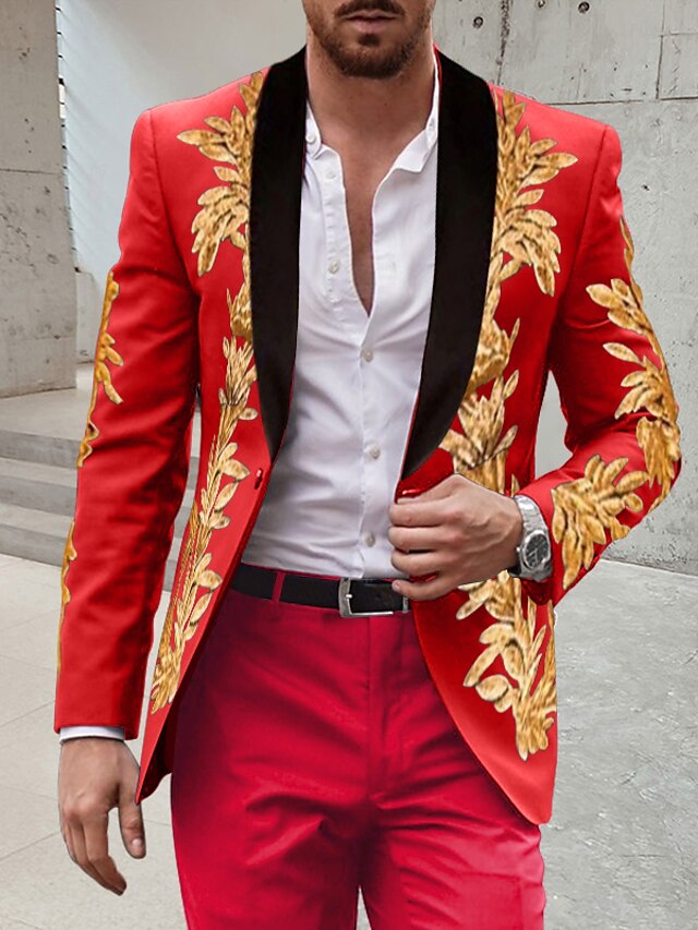 Costumes de Mariage 2 Pièces pour Hommes, Coupe Ajustée, Simple Boutonnage, Un Bouton