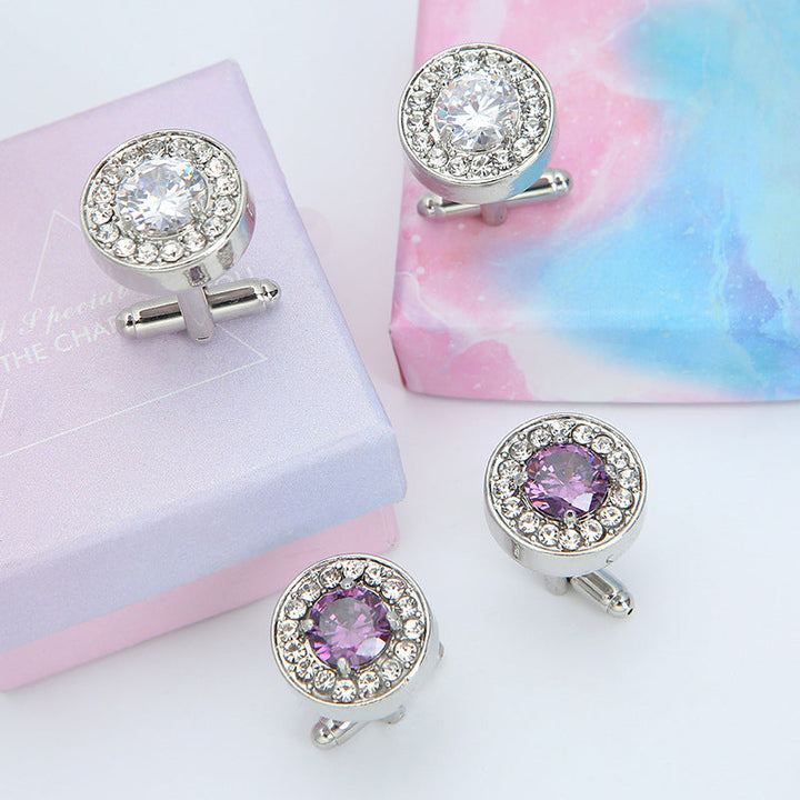 Boutons De Manchette Modernes En Alliage Avec Strass Pour Hommes