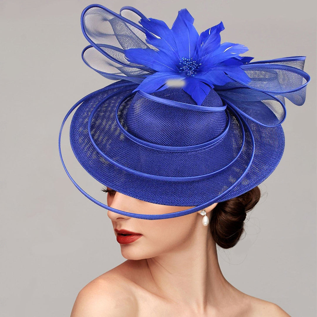 Chapeau de Soucoupe en Filet Élégant, Chapeau Fascinateur, Coiffe, Nœud à Fleurs et Strass