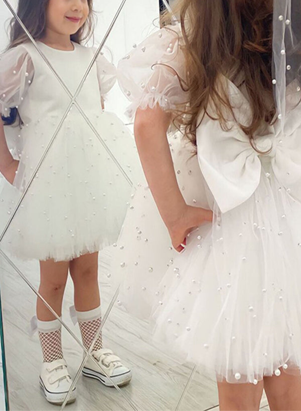 Robe de Bal à Encolure Dégagée pour Fille avec Nœud