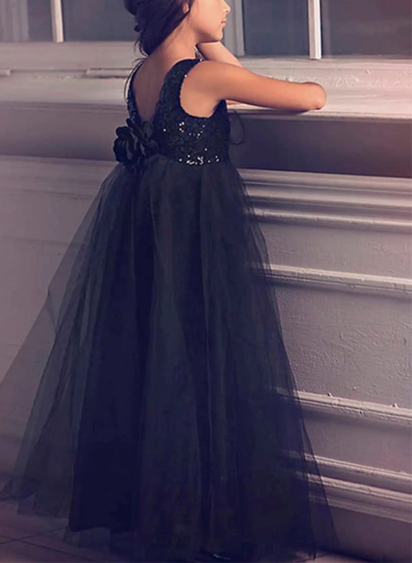 Robes de Demoiselle D'Honneur à Paillettes, Coupe A-Line/Princess, Décolleté en V