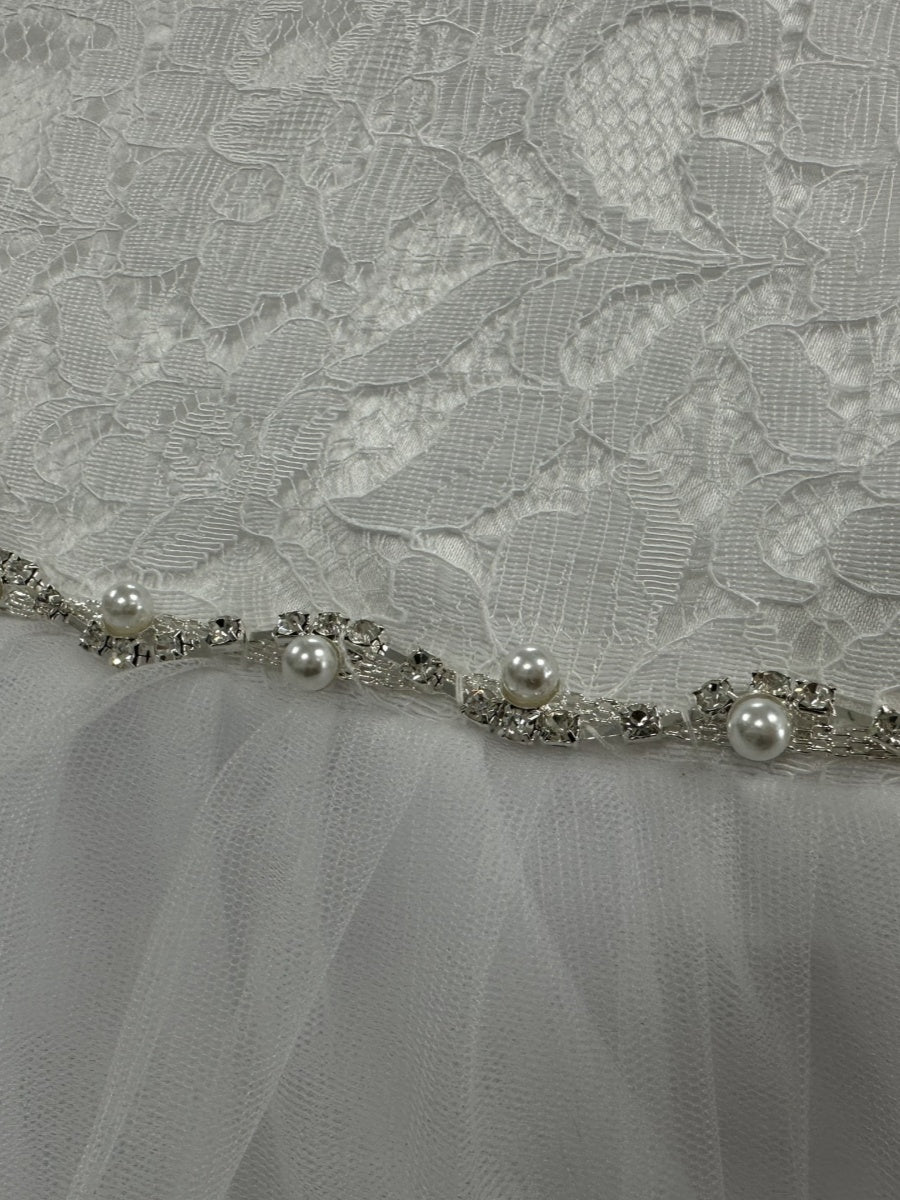 Robes de Demoiselle D'Honneur en Tulle à Fleurs et Perles, Coupe A-Line/Princesse