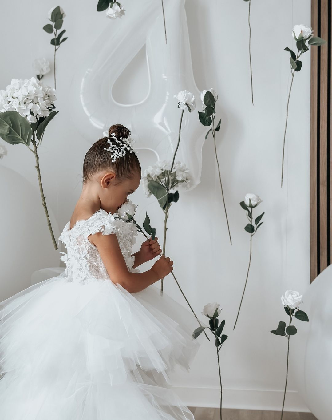 Robe de Bal Princesse en Tulle avec Appliques pour Fille