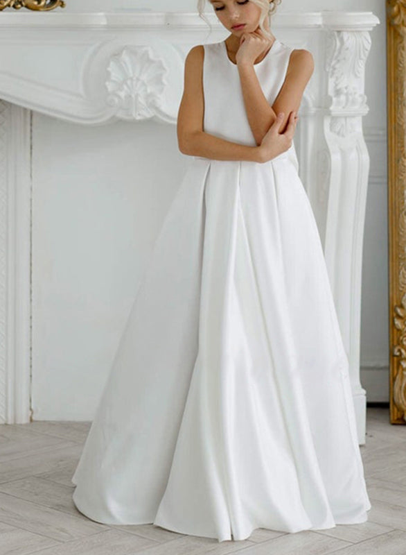 Robes de Demoiselle D'Honneur en Satin Coupe A/Princesse avec Appliques et Nœud