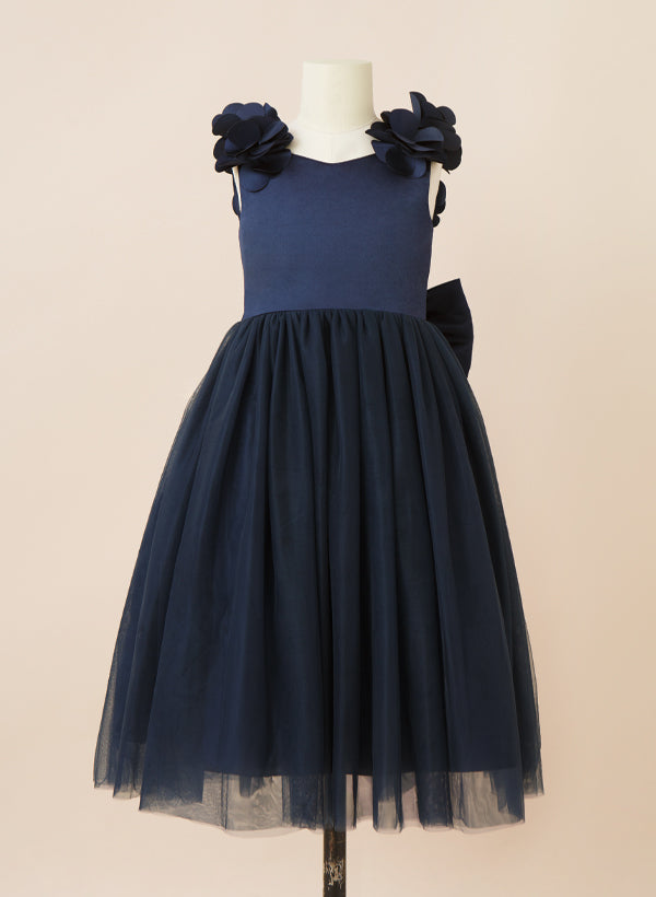 Robes de Demoiselle D'Honneur Coupe A-Line/Princess avec Décolleté en V et Nœud