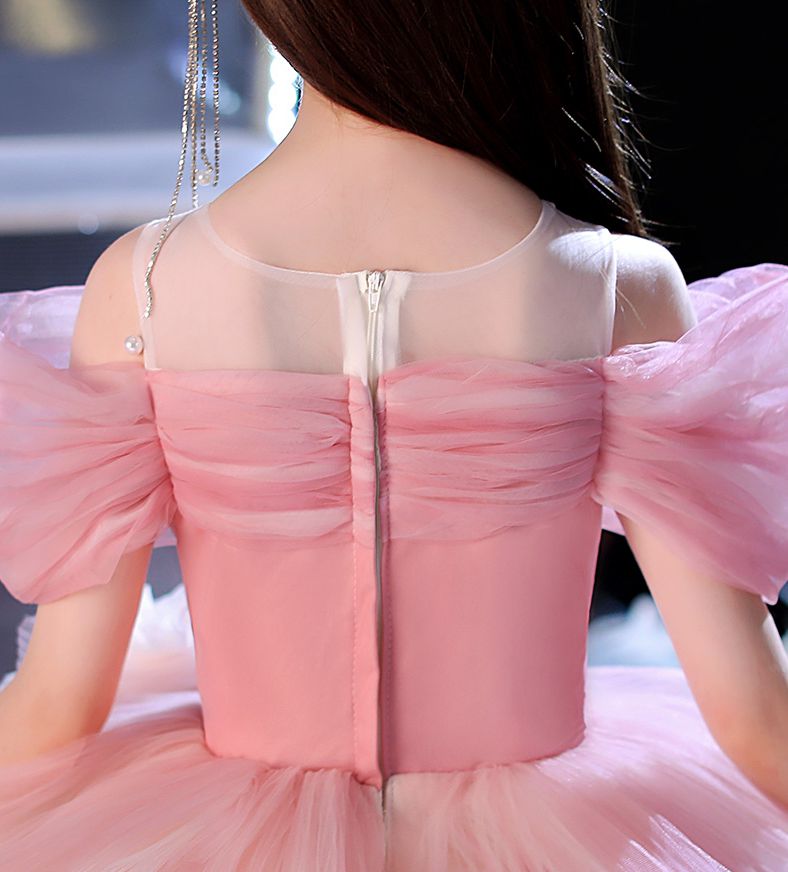 Robe de Bal à Épaules Dénudées, Longueur Au Sol, Plis Superposés, Robe de Demoiselle D'Honneur avec Fleur