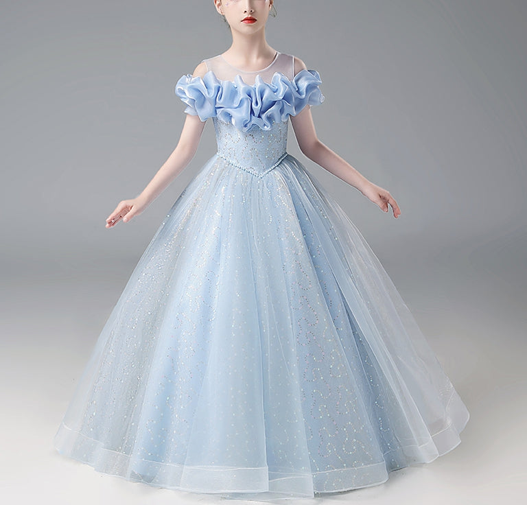 Robe de Soirée Longue en Forme de A/Princesse avec Épaules Dénudées et Perles pour Demoiselle D'Honneur