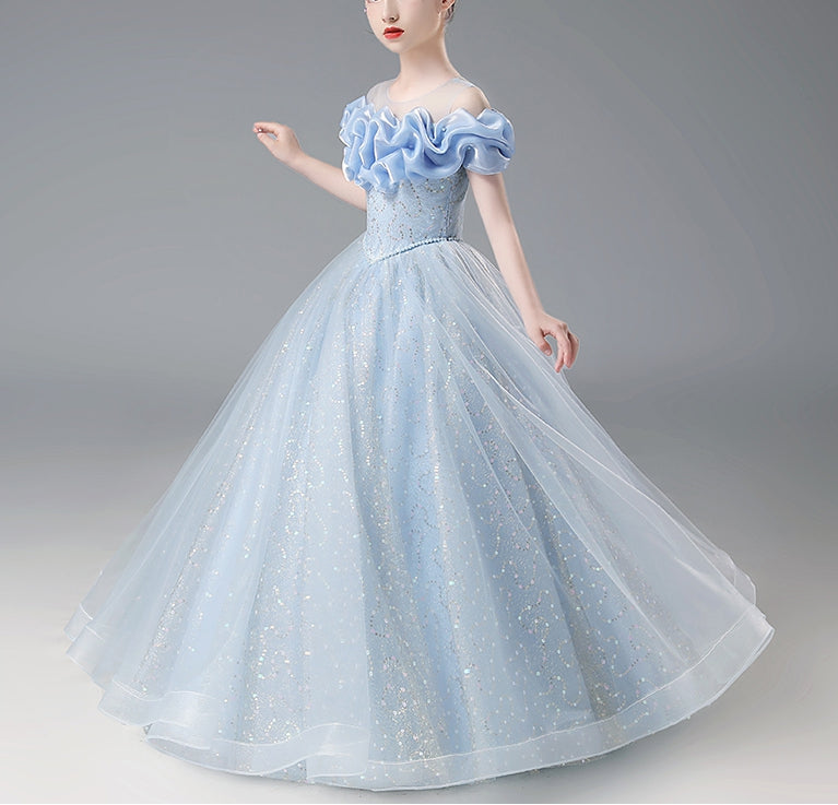 Robe de Soirée Longue en Forme de A/Princesse avec Épaules Dénudées et Perles pour Demoiselle D'Honneur