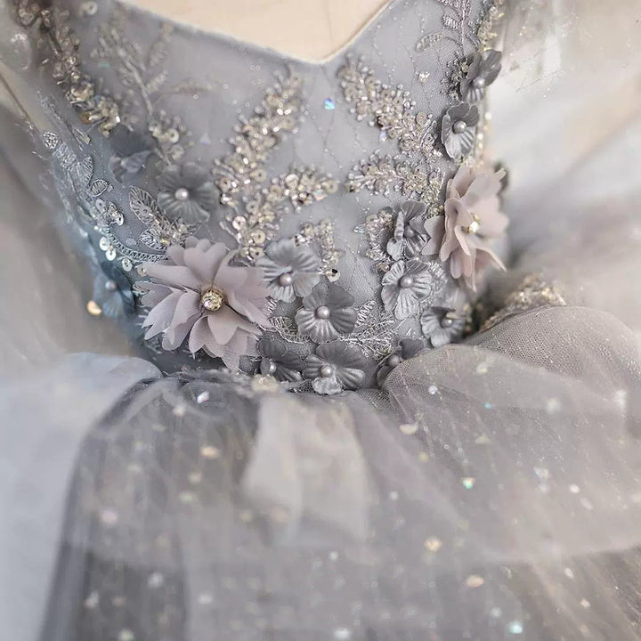 Robe de Soirée A-Line/Princess Longueur Thé pour Demoiselle D'Honneur avec Appliques de Perles