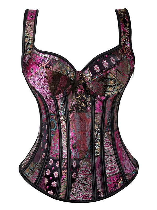 Corset Sexy Push-Up avec Fermeture Éclair pour Femme - Effet Gainant - pour Mariage, Fête, Anniversaire