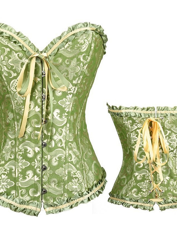 Corset Push-Up en Jacquard avec Crochet et Œillet pour Femme - pour Mariage, Fête, Anniversaire