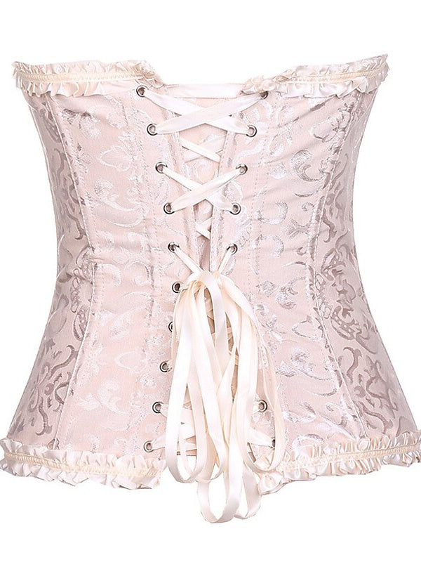 Corset Push-Up en Jacquard avec Crochet et Œillet pour Femme - pour Mariage, Fête, Anniversaire