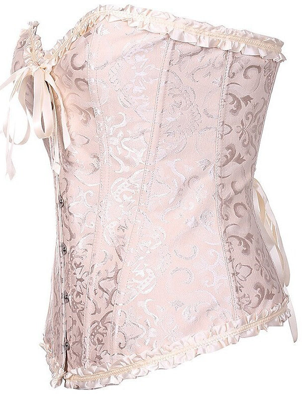 Corset Push-Up en Jacquard avec Crochet et Œillet pour Femme - pour Mariage, Fête, Anniversaire