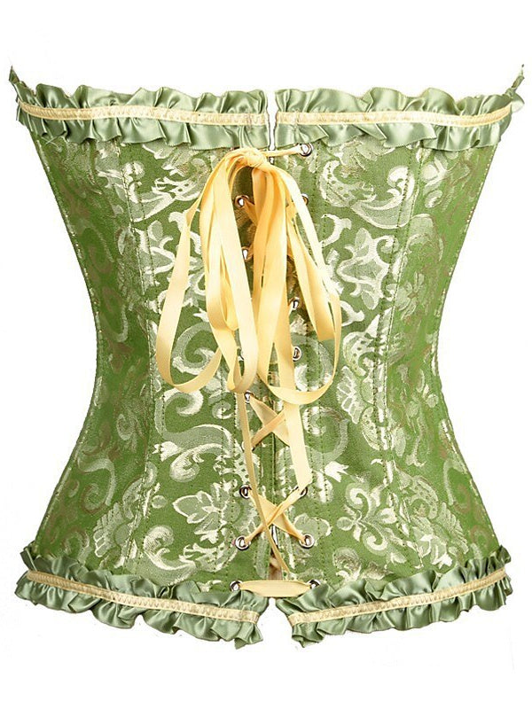 Corset Push-Up en Jacquard avec Crochet et Œillet pour Femme - pour Mariage, Fête, Anniversaire