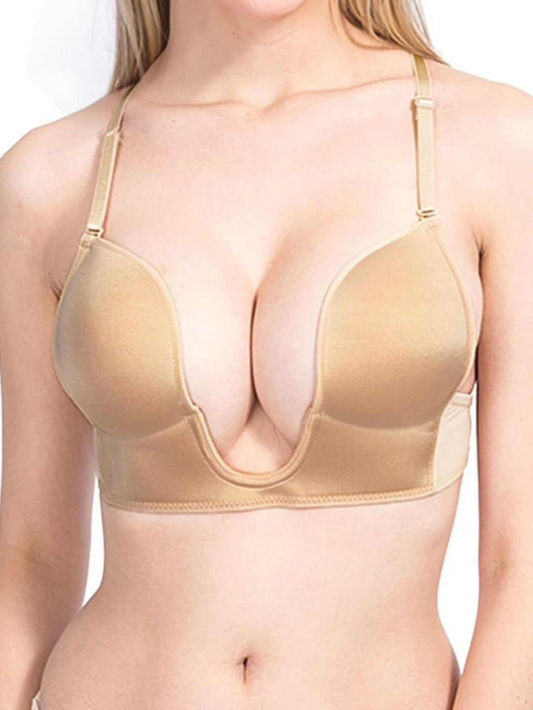 Soutien-Gorge Push-Up Sexy/Simple en Chinlon avec Bretelles Croisées Dans le Dos pour Femme
